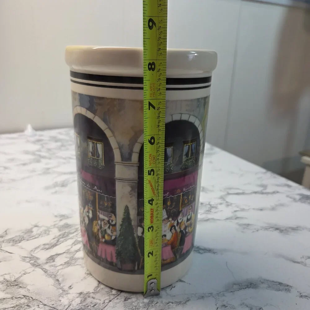 California Pantry Paris Cafe Classic Ceramic Utensil Holder Wine Chiller Cooler - Picture 9 of 9